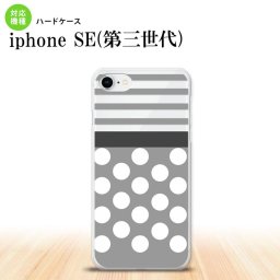 iPhoneSE 3 iPhoneSE 3 スマホケース ハードケース ドット ボーダー グレー メンズ レディース nk-ise3-781
