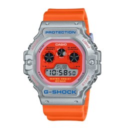 CASIO G-SHOCK カシオ Gショック 3つ目デザイン 存在感 カッコいい おしゃれ ファッション カジュアル スタイリング メンズ 父の日 レディース 母の日 腕時計 手表 デジタル シルバーメタリック オレンジ 成人 卒業 入学