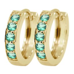 ピアス フープ 小さめ レディース 18k 18金 ゴールド 中折れ フープピアス エメラルド