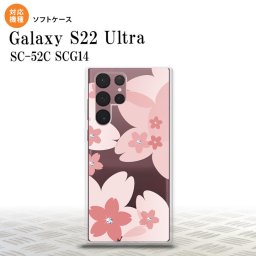 SC-52C SCG14 Galaxy S22 Ultra スマホケース 背面ケースソフトケース 花柄 サクラ B ピンク メンズ レディース nk-s22ul-tp058