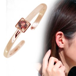 イヤーカフ レディース 18k 18金 イヤカフ 片耳 シンプル 誕生石 天然石 イヤリング