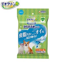 ユニ チャーム デオクリーン からだふきシート 中大型犬 猫用 無香 15枚