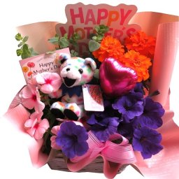 母の日 プレゼント 人気 鉢植え ビーンベアー入  季節のお花お任せ  母の日 花 人気 プレゼント