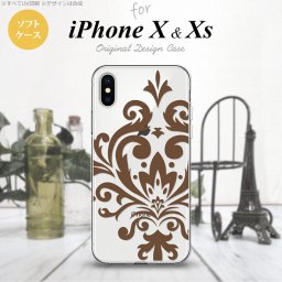 【iPhoneX】【スマホケース/スマホカバー】【アイフォンX】iPhoneX スマホケース カバー アイフォンX ダマスク柄大B 茶 nk-ipx-tp1036【メール便送料無料】