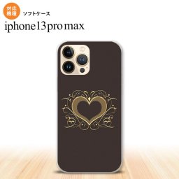 iPhone13ProMax iPhone13 Pro Max ケース ソフトケース ハート 飾り 茶 iPhone13 プロ マックス 6.7インチ おしゃれ かわいい メンズ レディース キッズ デザインたくさん nk-i13pm-tp611