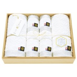 【ギフト対応無料】今治小町 白無垢II 深木箱入りタオルセット (TIK0514206) ※送料無料(北海道・沖縄は除く)