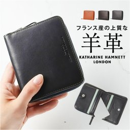 katharine hamnett london 財布 490-52304 通販 二つ折り財布 2つ折り財布 折りたたみ財布 折財布 革財布 お財布 小銭入れ カード入れ メンズ ブランド キャサリンハムネット シープスキン 羊革 男性 紳士 男子 メンズ財布