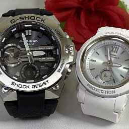 恋人たちのGショックペア G-SHOCK BABY-G ペアウォッチ  カシオ 2本セット 電波ソーラー Bluetooth 搭載 GST-B400-1AJF BGA-2900-7AJF ラッピング無料 手書きのメッセージカード