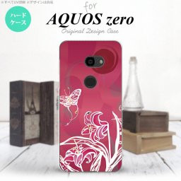AQUOS zero アクオス ゼロ 801SH スマホケース カバー ハードケース 蝶と花 ピンク nk-801sh-1542[スマホ,スマホケース,スマホカバー,ケース,カバー,ジャケット]