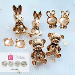 うさぎ くま ピアス 樹脂ピアス 金属アレルギー アクセサリー 雑貨 ウサギ ピンク かわいい ゆめかわいい プレゼント ギフト 猫グッズ　 レディース 女性 ギフト 猫グッズ 送料無料