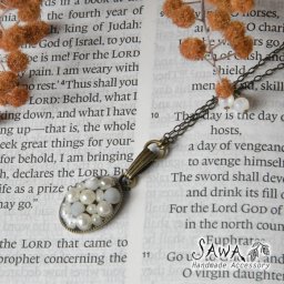 【SAWA サワ】樹脂 パール ネックレス (N-85)アクセサリー レディース レジン ナチュラル アンティーク ハンドメイド 手作り 作家 ギフト プレゼント オケージョン 卒業式 母の日 クリスマス ギフト プレゼント