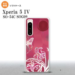 Xperia 5IV Xperia5IV スマホケース 背面ケースソフトケース 蝶と花 ピンク 2022年 10月発売 nk-xp54-tp1542