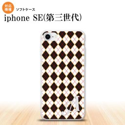 iPhoneSE 3 iPhoneSE 3 スマホケース ソフトケース アーガイル 黒 赤 +アルファベット メンズ レディース nk-ise3-tp1401i