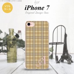 【iPhone7】【スマホケース/スマホカバー】【アイフォン７】iPhone7 スマホケース ケース アイフォン７ ソフトケース イニシャル チェックB ベージュ nk-iphone7-tp444ini【メール便送料無料】