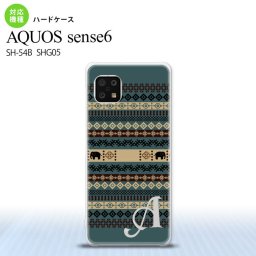 SH-54B SHG05 AQUOS sense6 スマホケース ハードケース エスニック ゾウ 青 +アルファベット メンズ レディース nk-sens6-1573i