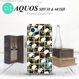 【SHV38】【スマホケース/スマホカバー】【アクオス セリエ ミニ】SHV38 スマホケース AQUOS SERIE mini ケース アクオス セリエ ミニ イニシャル チェック・バラ 黒 nk-shv38-253ini【メール便送料無料】