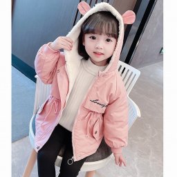 中綿コート 女の子 クマ耳付き 冬 子供コート 厚手 かわいい ボア ジャケット キッズ ベビー アウター ボアアウター ボア アウター 80cm 90cm 100cm　上着 子供 コート くま くま耳 耳付き ピンク 子供用 子供服 子ども