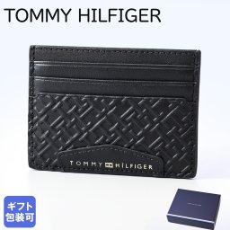 高品質ヨーロッパ輸入モデル トミーヒルフィガー TOMMY HILFIGER カードケース 名刺入れ プレミアム レザー 本革 モノグラム ブラック AM0AM10240 0GJ BK 送別会 誕生日 結婚祝い 結婚式 彼氏 息子 夫 男性 名刺入れ 高級 父の日 母の日 高品質ヨーロッパ輸入モデル
