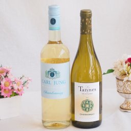 産地別白ワインシャルドネ2本セット(カールユング 低ALC．0.25％(ドイツ) レ タンヌ オクシタン(フランス)) 720ml×1本 750ml×1本