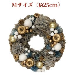 お花のナチュラルリース オールシーズン 玄関 ドア 壁飾り 北欧 おしゃれ インテリア Mサイズ 24.5cm 紙スタンド付き 玄関外 外側 モダン 壁面 高級 豪華 かわいい 花輪 ドライフラワー プレゼント ギフト 造花 季節  フェイクグリーン 花飾り リビング 室内 エントランス