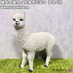 置物 左向きに立つアルパカ 大 高さ56cm woobia ウービア 大きい かわいい おしゃれ ガーデン インテリア オブジェ 巨大 可愛い プレゼント 北欧 玄関 雑貨 動物 モダン 面白い 庭 ギフト 屋外 家 リアル 玄関先 ガーデンオーナメント