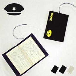 警察1  名入れキャンバスブックカバー/文庫本用 A6判 部活 お名前  習い事 卒団記念品 卒部 卒団 卒業 記念品 ノベルティグッズ 新学期 キャップ　ポリス　警部　　おまわり