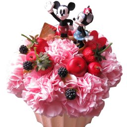 誕生日プレゼント 彼女 ミッキー ミニー入り ケーキ風フラワー フラワーアレンジメント 生花使用ギフト 誕生日プレゼント・記念日の贈り物 彼女 友人 お母さん