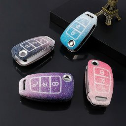 アウディ車専用 エクスタシーダイヤモンド TYPE-C TPUスマートキーケース 各色A1(8X) A3 S3(8P) A4 S4 RS4(8E) A6 S6 RS6(4F) TT(8J) Q7(4L 7L) R8(42) Audi 外車 輸入車 ドイツ車 キーレス 父の日 母の日 誕生日プレゼント ラメ キラキラ