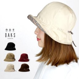 ハット レディース UV 帽子 春夏 DAKS チューリップハット 帽子 レディース 女性 婦人 ダックス 日本製 ハウスチェック 春 夏