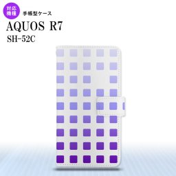 SH-52C AQUOS R7 手帳型スマホケース カバー スクエア ドット パープル  nk-004s-r7-dr1362