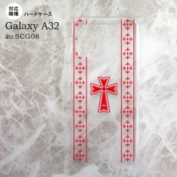 SCG08 Galaxy A32 ケース ハードケース ゴシック クリア 赤 nk-a32-1007