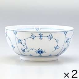 【2個セット】 ロイヤルコペンハーゲン ボウル 21cm ブルーフルーテッド プレイン 1101457 (1016766) 【スペシャルラッピング660円(別売り)】 北欧食器 洋食器 送別会 誕生日 お中元 還暦祝い 結婚祝い 結婚式 高級 父の日 母の日 即日発送 ホワイトデー