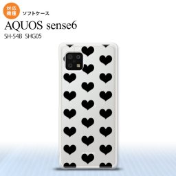 SH-54B SHG05 AQUOS sense6 スマホケース ソフトケース ハート A 黒 メンズ レディース nk-sens6-tp015