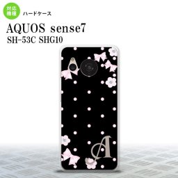 sense7 sense7 スマホケース 背面ケース ハードケース 花柄 ドット リボン 黒 +アルファベット 2022年 11月発売 nk-sens7-352i