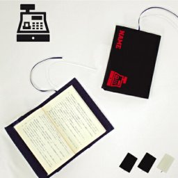スーパーマーケット1  名入れキャンバスブックカバー/文庫本用 A6判 部活 お名前  習い事 卒団記念品 卒部 卒団 卒業 記念品 ノベルティグッズ 新学期 デパート　百貨店　食料品店　レジ