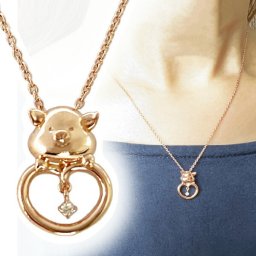 【受注生産】 誕生石ネックレス ぷーとん ピンクゴールド 11月 ブルートパーズ 天然石