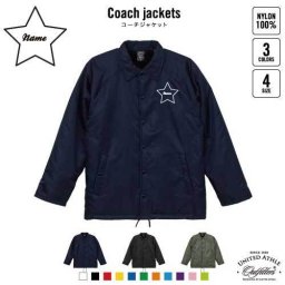 筆記体スター/名入れボア裏地付きコーチジャケット 左胸ワンポイントミリタリー アメカジ ブラック ネイビー カーキ ストリート ブルゾン アウター