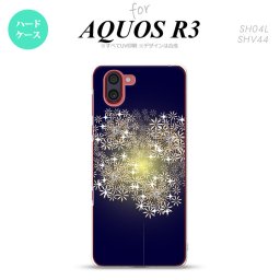 SH-04L SHV44 R3 AQUOS R3 スマホケース カバー 花火 小玉 紺 nk-r3-218
