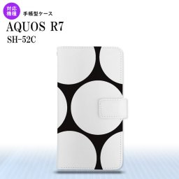 SH-52C AQUOS R7 手帳型スマホケース カバー 水玉 黒 白  nk-004s-r7-dr1113