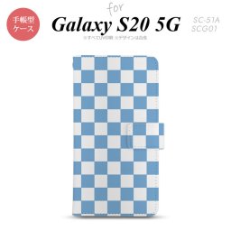 SC-51A SCG01 Galaxy S20 5G 手帳型 スマホケース 全面印刷 おしゃれ ストラップホール 内側にカードポケット付き スクエア 白 青 nk-004s-s20-dr766