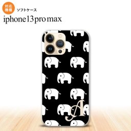 iPhone13ProMax iPhone13 Pro Max ケース ソフトケース ゾウ 黒 +アルファベット iPhone13 プロ マックス 6.7インチ おしゃれ かわいい メンズ レディース キッズ デザインたくさん nk-i13pm-tp774i