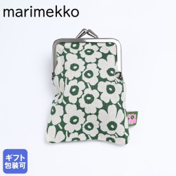 マリメッコ marimekko 小物入れ ポーチ がま口 60周年記念 Kortti Kukkaro Pikkuinen Unikko コルティ クッカロ ピックイネン ウニッコ ベージュ×グリーン 73079 073079 688 ネコポス 北欧雑貨 北欧デザイン 送別会 誕生日 お中元 結婚祝い 結婚式 高級 父の日 母の日 ホワイトデー