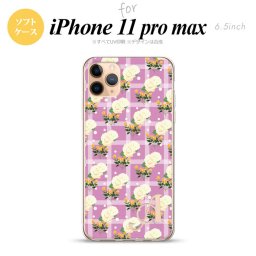 iPhone11ProMax iPhone11pro max スマホケース ソフトケース 花柄 バラ チェック ピンク +アルファベット メンズ レディース nk-i11pm-tp255i