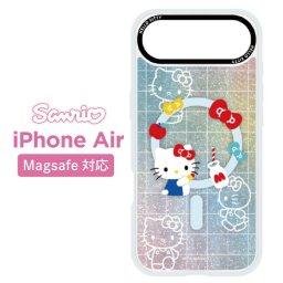 サンリオ iPhoneAir ケース クリア magsafe ハローキティ キャラクター グッズ スマホ カバー カメラフレーム インナーシート付仕様 iPhone 2025 6.6inch １眼 アイホン アイフォン エアー 磁石 マグセーフ CameraFrame SANG-592KT