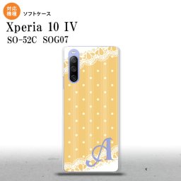 SO-52C SOG07 Xperia 10IV スマホケース 背面ケースソフトケース ドット レース C 黄 +アルファベット 2022年 7月発売 nk-xp104-tp1613i
