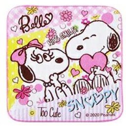 【ミニタオル】スヌーピーハンドタオル ハンカチ snoopy 絵柄A【約H20×W20cm】