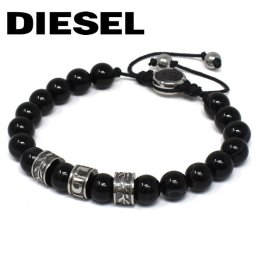 DIESEL ディーゼル AGATE ブレスレット BRACERET アクセサリー メンズ レディース ブラック ステンレス ブランドDX1101040