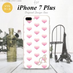 【iPhone7plus】【スマホケース/スマホカバー】【アイフォン7plus】iPhone7plus スマホケース カバー アイフォン7plus ソフトケース イニシャル ハート ライトピンク×白 nk-i7plus-tp118ini【メール便送料無料】