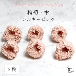 大地農園！ プリザーブドフラワー 「輪菊・中 シルキーピンク 6輪(1箱)」プリザ ドライフラワー 花材 装飾 ハーバリウム おしゃれ かわいい プレゼント 贈り物 オオチノウエン