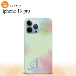 iPhone13 Pro iPhone13Pro ケース ソフトケース ぼかし 花柄 緑 +アルファベット iPhone13Pro専用 nk-i13p-tp1591i